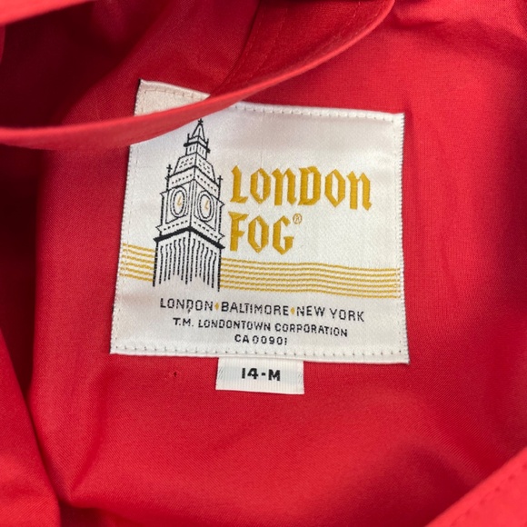 London Fog Collared Trench Coat Long Red Women’s Size 14-M - Picture 15 of 16